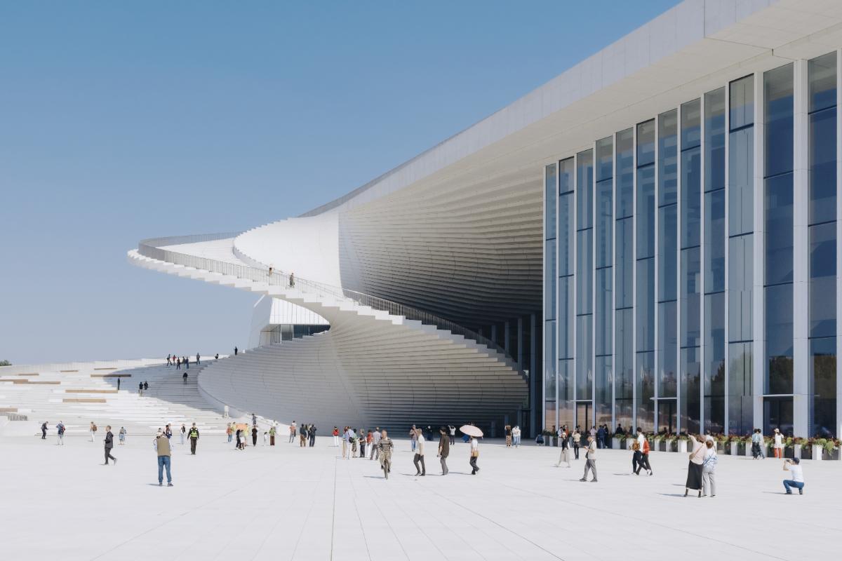 Shanghai’s Stunning New Opera House Boasts a Spiral Staircase That Nearly Defies Gravity